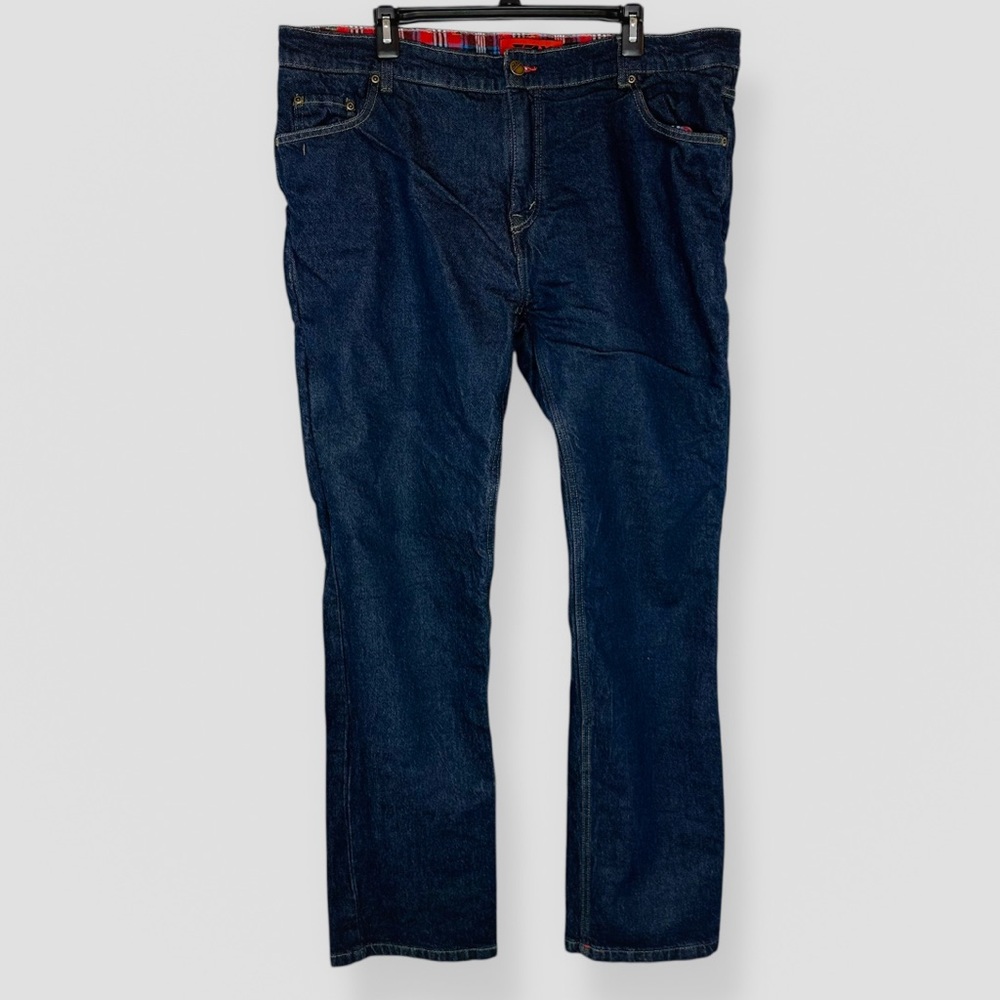 Fly Insulated Denim Pants Size 38 Lined Dark Wash Winter Workwear Outdoor Casual